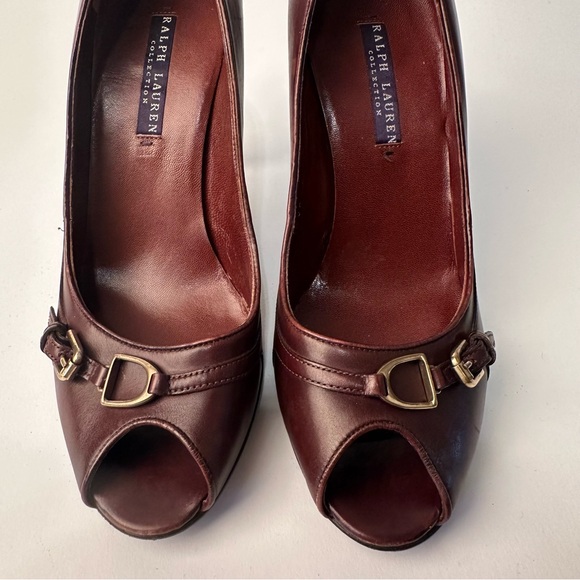 Ralph Lauren Purple Label Shoes - Ralph Lauren Purple Label Brown Peep Toe Heels